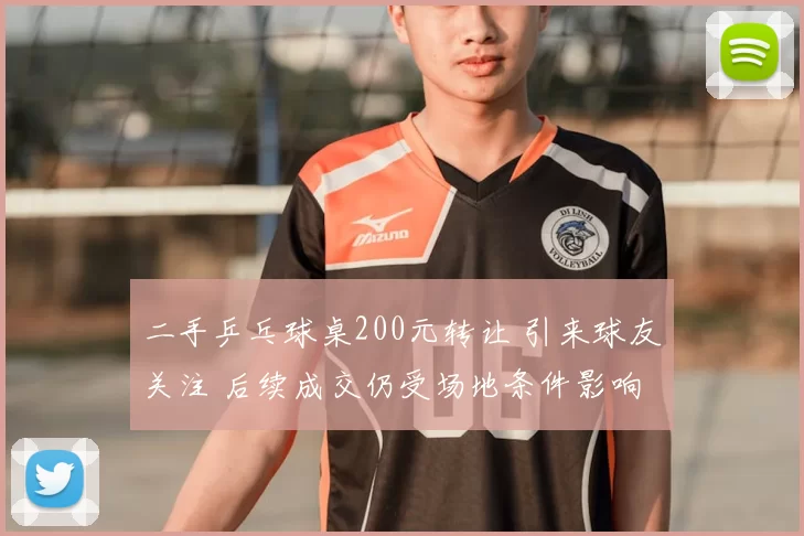 二手乒乓球桌200元转让 引来球友关注 后续成交仍受场地条件影响